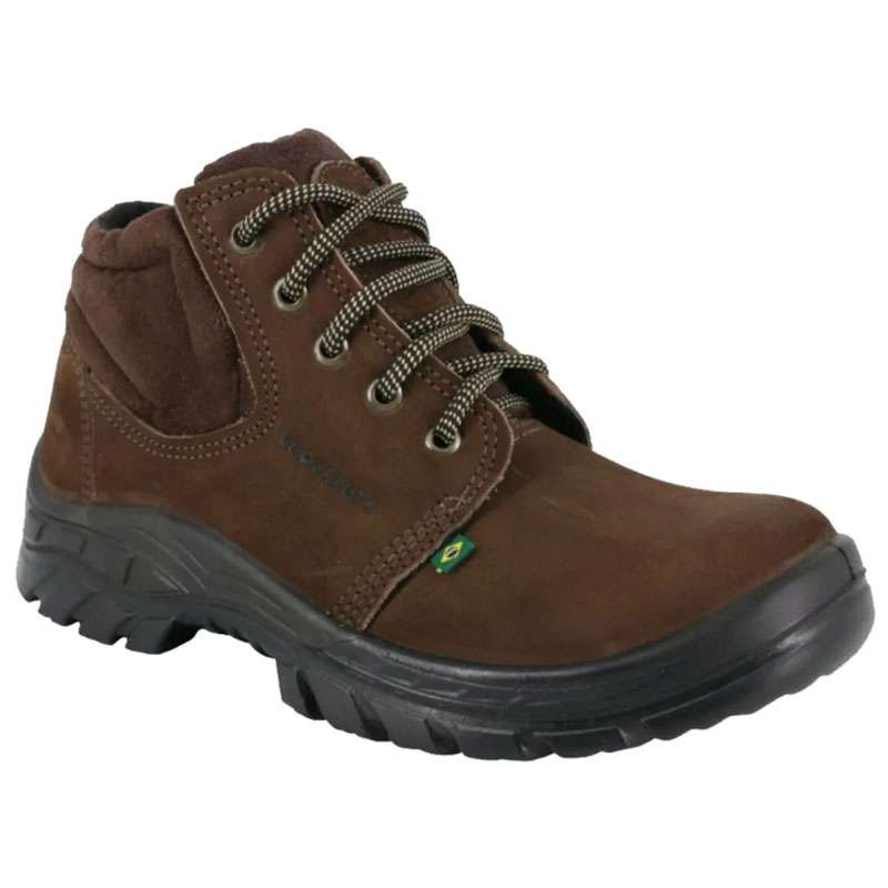 Nobuck Botina Bota Segurança Bico Pvc Café Marrom Ecosafety
